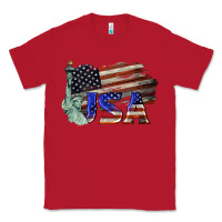 Red usa  statue of liberty Classic Tee - BarkalooDesign