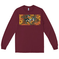 Burgundy texas map bull skull sunflower leopard licence plate Long Sleeve Tee - Artiststas