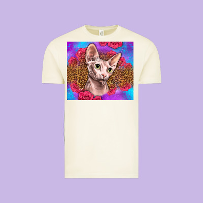 Purple Glitter Roses Sphynx Cat Vintage Tee Designed By Lillyallendesigns