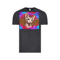 Vintage Black purple glitter roses sphynx cat Vintage Tee - LillyAllenDesigns