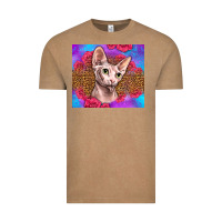 Vintage Coffee purple glitter roses sphynx cat Vintage Tee - LillyAllenDesigns
