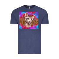 Vintage Denim purple glitter roses sphynx cat Vintage Tee - LillyAllenDesigns