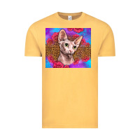 Vintage Mustard purple glitter roses sphynx cat Vintage Tee - LillyAllenDesigns