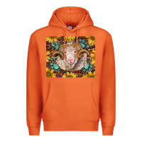 Carrot merino ram with sunflowers and gemstone mousepad Premium Hoodie - BarkalooDesign