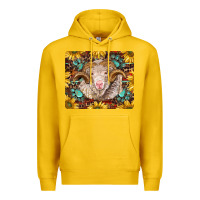 Lemon merino ram with sunflowers and gemstone mousepad Premium Hoodie - BarkalooDesign