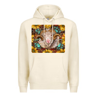 Tofu merino ram with sunflowers and gemstone mousepad Premium Hoodie - BarkalooDesign