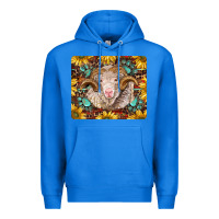 True Royal merino ram with sunflowers and gemstone mousepad Premium Hoodie - BarkalooDesign