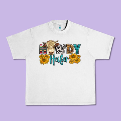 Western Howdy Heifer With Simmental Cow Urban Heavy Tee Designed By Lillyallendesigns