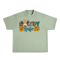 Oil Green Western Howdy Heifer With Simmental Cow Urban Heavy Tee - LillyAllenDesigns