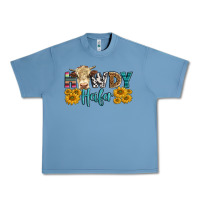 Pebble Blue Western Howdy Heifer With Simmental Cow Urban Heavy Tee - LillyAllenDesigns