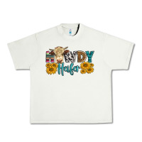 Pistachio Western Howdy Heifer With Simmental Cow Urban Heavy Tee - LillyAllenDesigns