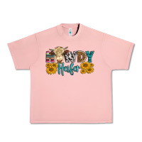 Salmon Western Howdy Heifer With Simmental Cow Urban Heavy Tee - LillyAllenDesigns