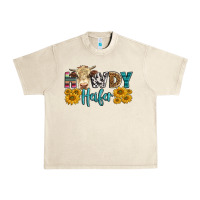 Sandshell Western Howdy Heifer With Simmental Cow Urban Heavy Tee - LillyAllenDesigns