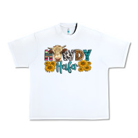 White Western Howdy Heifer With Simmental Cow Urban Heavy Tee - LillyAllenDesigns