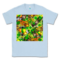 Dusty Blue St. Patrick's Donkey With Shamrock Seamless Classic Tee - FaDigitalArtStudio