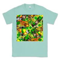 Seafoam St. Patrick's Donkey With Shamrock Seamless Classic Tee - FaDigitalArtStudio