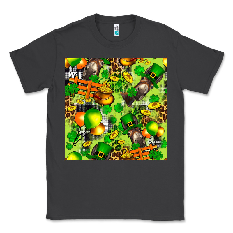 St. Patrick's Donkey With Shamrock Seamless Classic Tee by FaDigitalArtStudio | Teevron