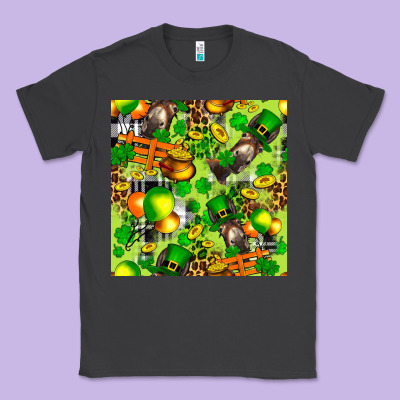 St. Patrick's Donkey With Shamrock Seamless Classic Tee Designed By Fadigitalartstudio