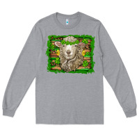 Heather Grey st patricks day sheep shamrock gold  serape leopard glitter Long Sleeve Tee - Artiststas