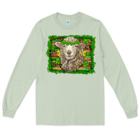 Matcha st patricks day sheep shamrock gold  serape leopard glitter Long Sleeve Tee - Artiststas