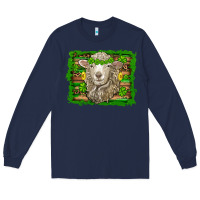 St Patricks Day Sheep Shamrock Gold  Serape Leopard Glitter Long Sleeve Tee | Teevron