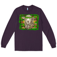Plum st patricks day sheep shamrock gold  serape leopard glitter Long Sleeve Tee - Artiststas
