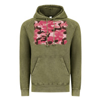 Vintage Olive pink camouflage background Vintage Hoodie - BarkalooDesign
