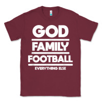 Burgundy god family football christian faith shirt Classic Tee - baoMotion