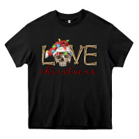 Black skull love christmas Heavy Core Tee - FaDigitalArtStudio