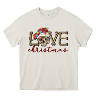 Cream skull love christmas Heavy Core Tee - FaDigitalArtStudio