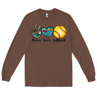 Chestnut peace love softball Long Sleeve Tee - Artiststas