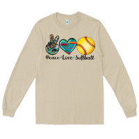 Mushroom peace love softball Long Sleeve Tee - Artiststas