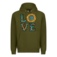 Army Green sunflower love Premium Hoodie - RanaPortraitStore