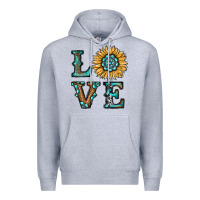 Heather Grey sunflower love Premium Hoodie - RanaPortraitStore