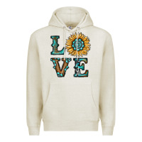 Oatmeal Heather sunflower love Premium Hoodie - RanaPortraitStore