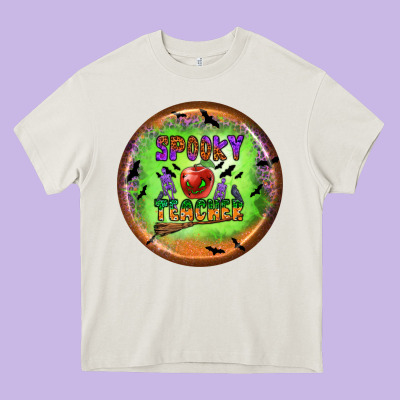 Spooky Teacher Heavy Core Tee Designed By Bundleandbundleshop