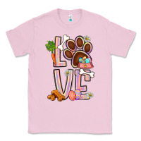 Bubblegum Pink Tie dye easter love dog paw Classic Tee - BundleAndBundleShop