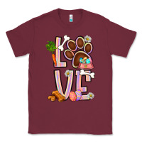 Burgundy Tie dye easter love dog paw Classic Tee - BundleAndBundleShop