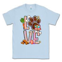 Dusty Blue Tie dye easter love dog paw Classic Tee - BundleAndBundleShop