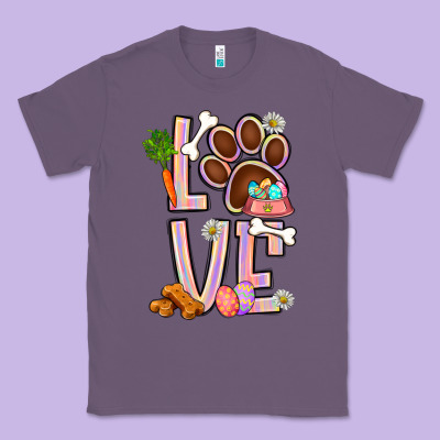 Tie Dye Easter Love Dog Paw Classic Tee Designed By Bundleandbundleshop