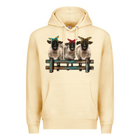 Pina Colada 3 sheeps suffolk ewe with bandanas and fence Premium Hoodie - BarkalooDesign