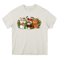 Cream Christmas coffee cups Heavy Core Tee - FaDigitalArtStudio