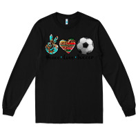 Black peace love soccer Long Sleeve Tee - Artiststas