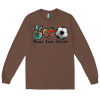 Chestnut peace love soccer Long Sleeve Tee - Artiststas