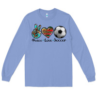 Colony Blue peace love soccer Long Sleeve Tee - Artiststas