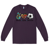 Plum peace love soccer Long Sleeve Tee - Artiststas