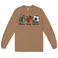 Toasted Coconut peace love soccer Long Sleeve Tee - Artiststas