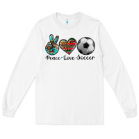 White peace love soccer Long Sleeve Tee - Artiststas