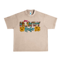 French Oak Western Howdy Heifer With Charolais Cow Urban Heavy Tee - LillyAllenDesigns