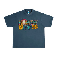 Midnight Navy Western Howdy Heifer With Charolais Cow Urban Heavy Tee - LillyAllenDesigns
